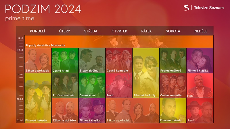 Plán pro podzimní vysílání Televize Seznam v hlavním vysílacím čase, zdroj: Televize Seznam