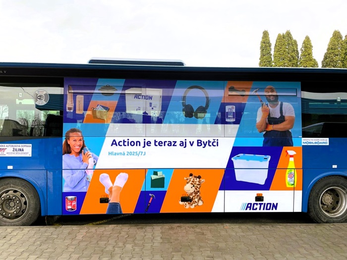 Formát reklamy pro autobusy v Žilinském kraji.