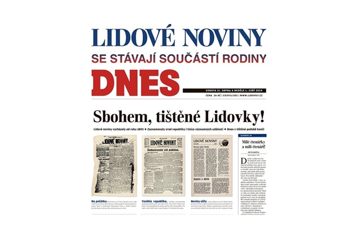 Lidové noviny se loučí titulkem „Sbohem, tištěné Lidovky"