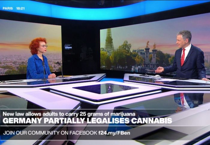 Z vysílání anglickojazyčné verze zpravodajského kanálu France 24