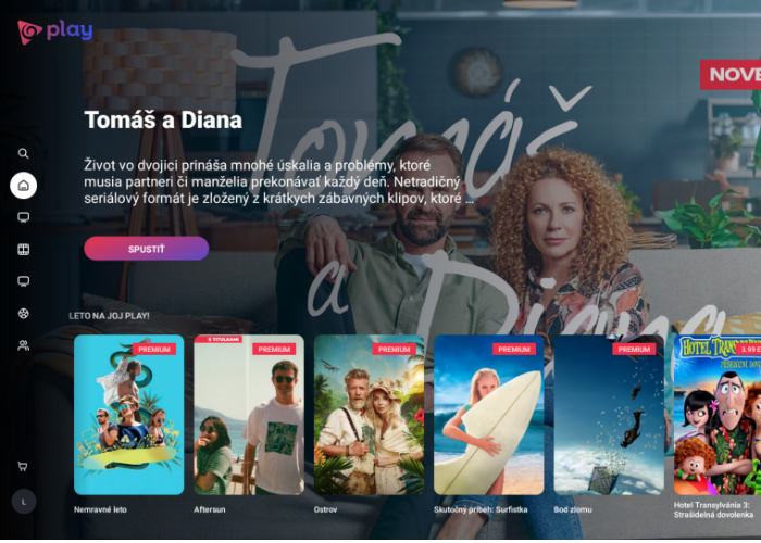Nová podoba úvodní obrazovky streamingové služby JOJ Play