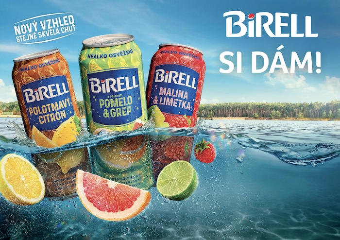 Nová vizuální identita značky Birell se na obalech začala objevovat od dubna, zdroj: Birell / Plzeňský Prazdroj.
