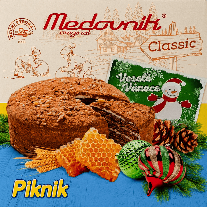 Medovník si i pohrává se sezónním obalem, zdroj: Medovník originál.