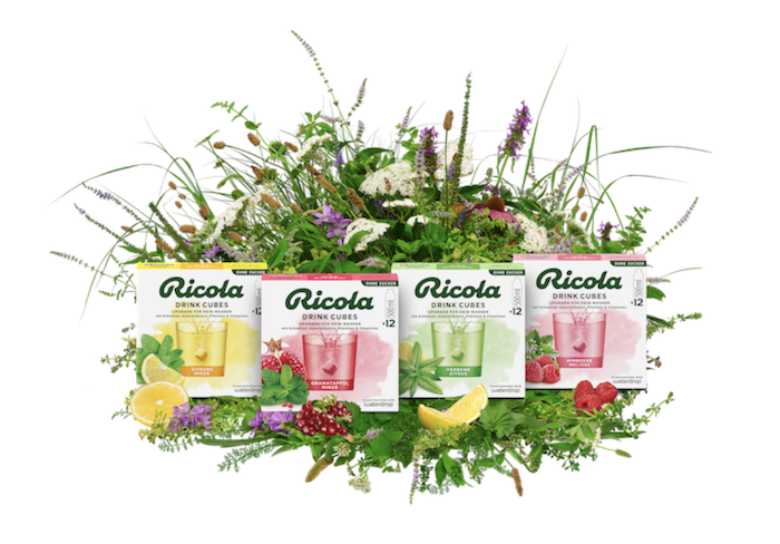 Ricola se spojuje s Waterdrop, nabídnou bylinné nápojové kostky