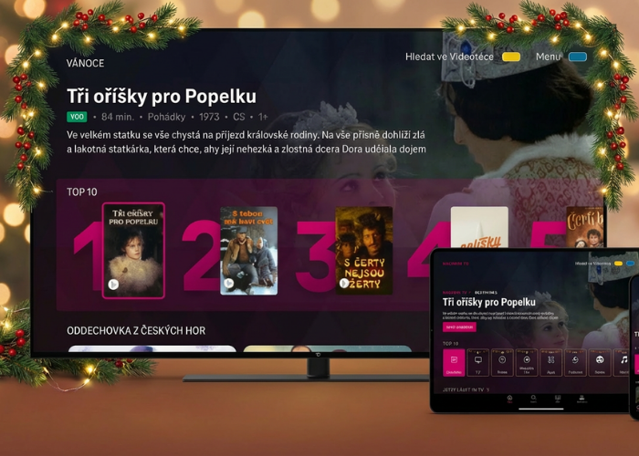 Vánoční Magenta TV. Foto: T-Mobile, doplněno pomocí Nano Banana Pro