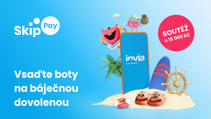 Klíčový vizuál společné kampaně značek Skip Pay a Invia, zdroj: Skip Pay