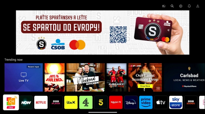 Ukázka kampaně ČSOB ve Smart TV, zdroj: Publicis Groupe