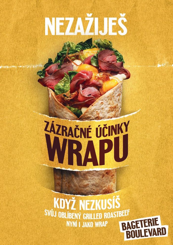 Od letošního roku nabízí Bageterie Boulevard i wrapy, zdroj: Bageterie Boulevard.