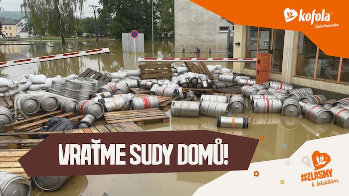 Vizuál ke kampani „Vraťme sudy domů aneb #zlasky k lokalitám“ společnosti Kofola ČeskoSlovensko, zdroj: Kofola ČS