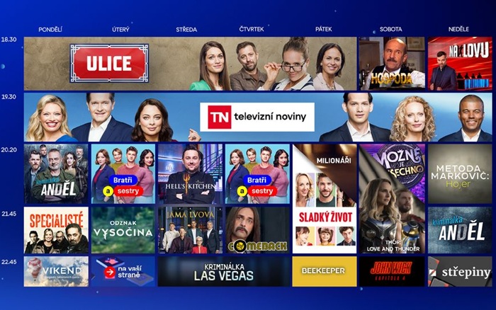 Programové schéma TV Nova na podzim, zdroj: TV Nova