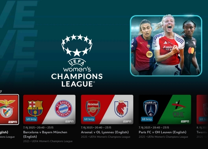 Disney+ spustila sekci pro Ligu mistryň UEFA