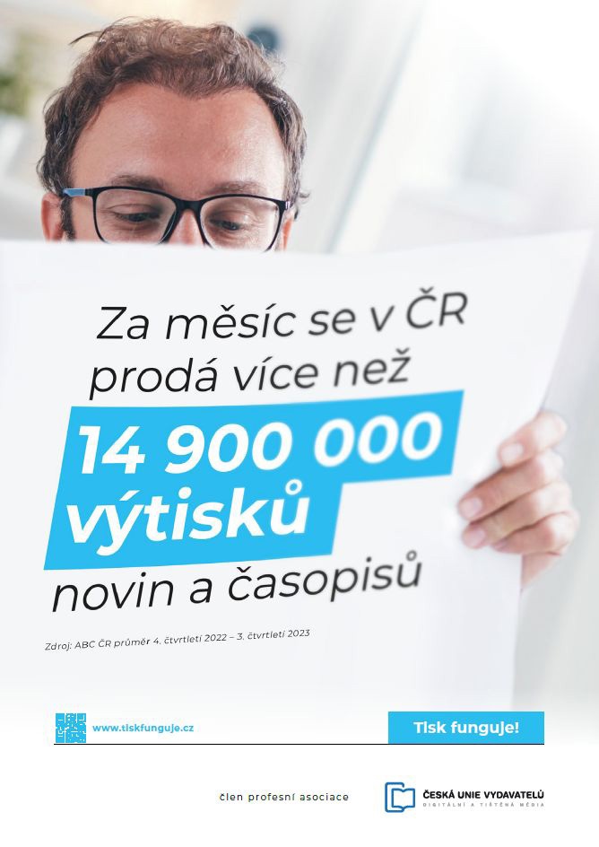 Vizuál kampaně „Tisk funguje", zdroj: Česká unie vydavatelů