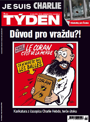 Karikatura Charlie Hebdo se vztahuje k masakru v Egyptě. Doslova říká, že "korán je na hovno, střelbu nezastaví".