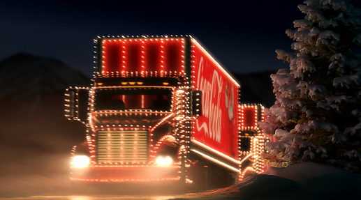 Vánoční kamion Coca-Cola.